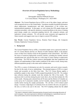 Overview of Current Population Survey Methodology