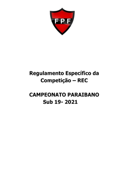 REC CAMPEONATO PARAIBANO Sub 19