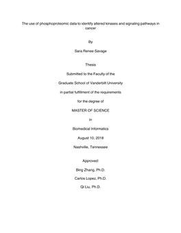 The Use of Phosphoproteomic Data to Identify Altered Kinases and Signaling Pathways in Cancer
