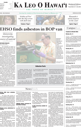 EHSO Finds Asbestos in BOP Van Campusbeat