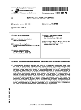 Methods and Compositions for the Treatment of Infection and Control of Flora Using Haloperoxidase