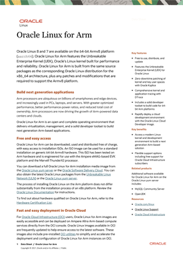 Oracle Linux for Arm