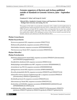 Genomes Published Outside of SIGS, June