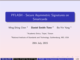 PFLASH - Secure Asymmetric Signatures on Smartcards