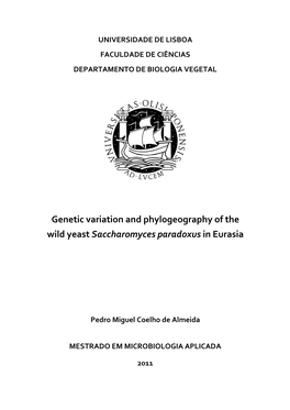 Genetic Variation and Phylogeography of the Wild Yeast Saccharomyces Paradoxus in Eurasia