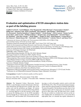 Evaluation and Optimization of ICOS Atmosphere Station Data As Part of the Labeling Process
