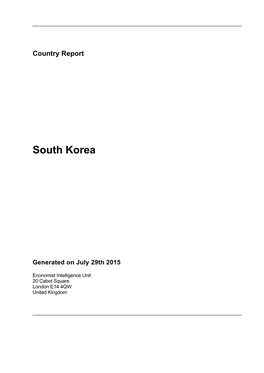 Country Report South Korea July 2015
