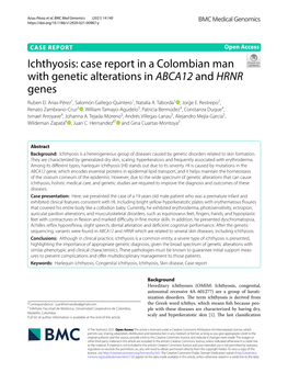 Ichthyosis: Case Report in a Colombian Man with Genetic Alterations in ABCA12 and HRNR Genes Ruben D