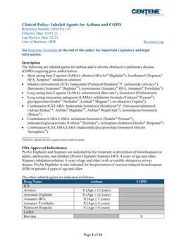 HIM.PA.153 Inhaled Agents for Asthma and COPD