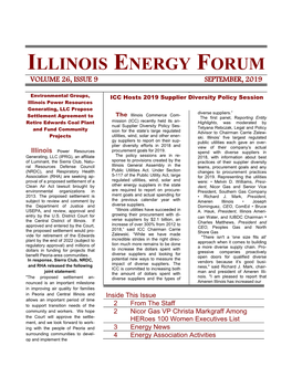 Illinois Energy Forum Volume 26, Issue 9 September, 2019