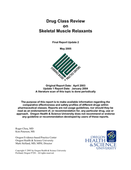 Drug Class Review on Skeletal Muscle Relaxants