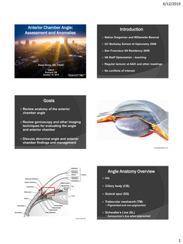 Introduction Goals Angle Anatomy Overview