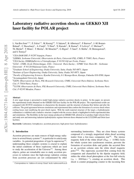 Laboratory Radiative Accretion Shocks on GEKKO XII Laser Facility for POLAR Project