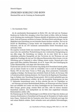 ZWISCHEN KOBLENZ UND BONN Rheinland-Pfalzund Die Gründung Der Bundesrepublik