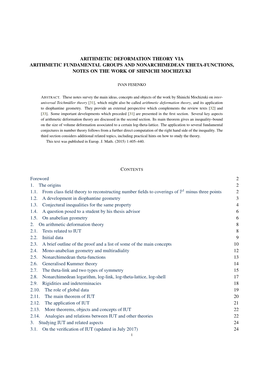 Arithmetic Deformation Theory Via Arithmetic Fundamental Groups and Nonarchimedean Theta-Functions, Notes on the Work of Shinichi Mochizuki