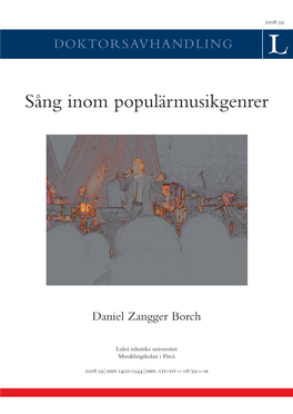 Sång Inom Populärmusikgenrer Daniel Zangger Borch Zangger Daniel Populärmusikgenrer Inom Sång