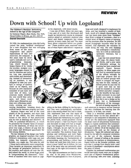 Down with School! up with Logoland!