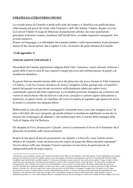 CERATELLO ATTRAVERSO I SECOLI La Vicenda Storica Di Ceratello Si