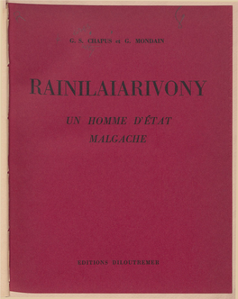 Rainilaiarivony. Un Homme D'état Malgache