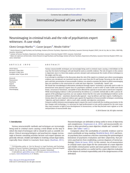 Neuroimaging in Criminal Trials and the Role of Psychiatrists Expert Witnesses: a Case Study