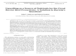 Upwelling As a Source of Nutrients for the Great Barrier Reef Ecosystems: a Solution to Darwin's Question?