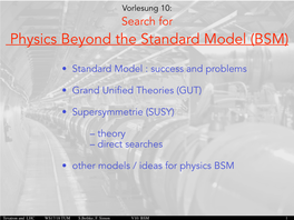 Physics Beyond the Standard Model (BSM)