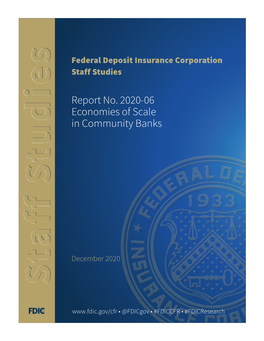 Report No. 2020-06 Economies of Scale in Community Banks