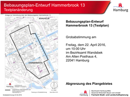 Bebauungsplan-Entwurf Hammerbrook 13 Textplanänderung Hamburg