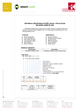 MV-8594C-200M-2C-3A0 850 and 940 Nm