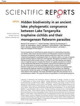 Phylogenetic Congruence Between Lake Tanganyika Tropheine Cichlids and Their Monogenean Flatworm Parasites