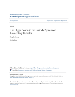 The Higgs Boson in the Periodic System of Elementary Particles
