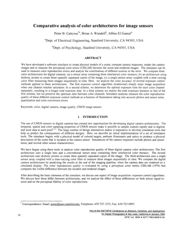 Comparative Analysis of Color Architectures for Image Sensors