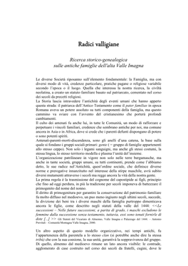 Ricerca Storico-Genealogica Sulle Antiche Famiglie Dell'alta Valle Imagna