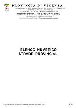 Elenco Strade Vicenza 2015 04 23.Pdf