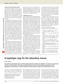 A Haplotype Map for the Laboratory Mouse