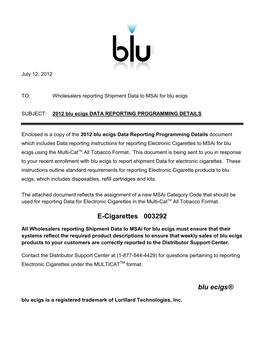 E-Cigarettes 003292 Blu Ecigs®