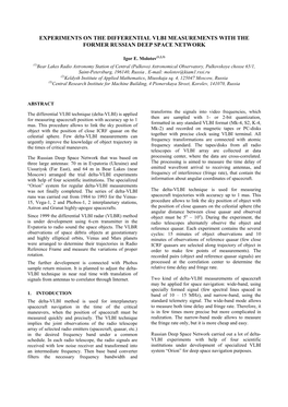 Experiments on the Differential Vlbi Measurements with the Former Russian Deep Space Network