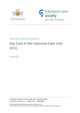 Eye Care in the Intensive Care Unit (ICU)