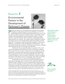 Environmental Factors in the Development of Parkinson's Disease