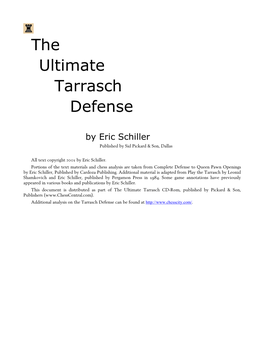 Ultimate Tarrasch Sample