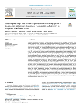 Assessing the Single-Tree and Small Group Selection Cutting System As