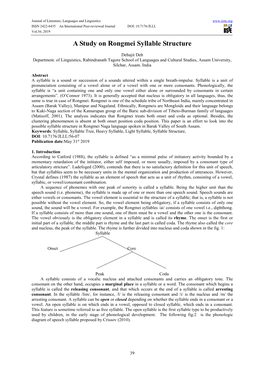 A Study on Rongmei Syllable Structure