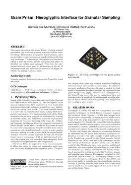 Grain Prism: Hieroglyphic Interface for Granular Sampling