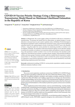 COVID-19 Vaccine Priority Strategy Using a Heterogenous Transmission Model Based on Maximum Likelihood Estimation in the Republic of Korea