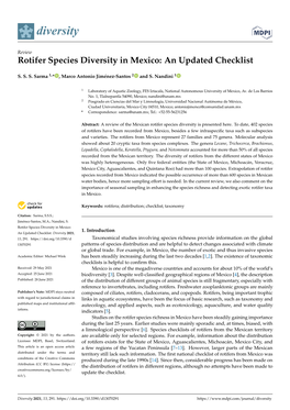 Rotifer Species Diversity in Mexico: an Updated Checklist