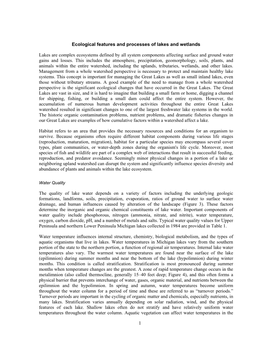 Ecological Features and Processes of Lakes and Wetlands