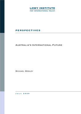 Australia's International Future