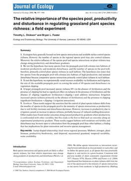 The Relative Importance of the Species Pool