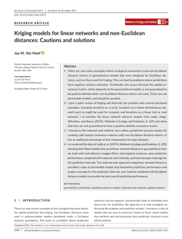 Kriging Models for Linear Networks and Non‐Euclidean Distances