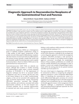 Diagnostic Approach to Neuroendocrine Neoplasms of the Gastrointestinal Tract and Pancreas